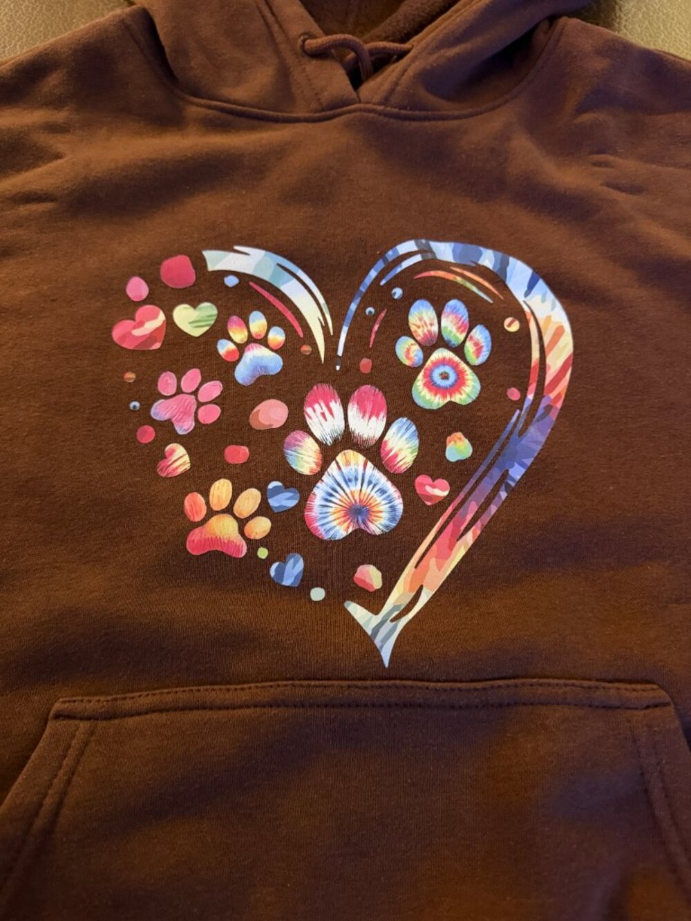 Upcycled & Handmade Dog Mom Mama - Members Mark Hoodie Sweatshirt Size Large
